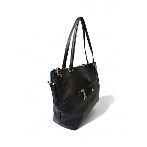 Coach Gallery Saffiano Black Pebbled Leather Taylor Tote - Picture 3 of 12